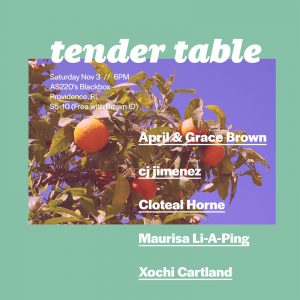 Tender Table: Providence Launch