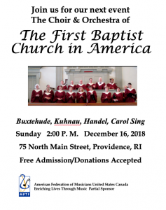Choir and Orchestra of The First Baptist Church in America Holiday Concert