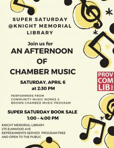 Super Saturday Book Sale and Chamber Music