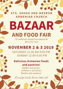 Saints Sahag and Mesrob Armenian Church ARMENIAN FOOD FAIR and BAZAAR