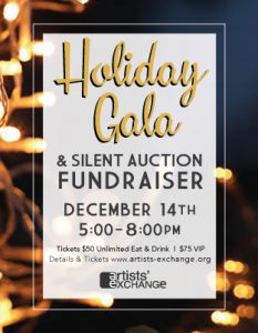 Artists’ Exchange’s annual Holiday Gala & Silent Auction Fundraiser