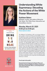 Kathleen Belew, Understanding White Supremacy: Decoding the Actions of the White Power Movement