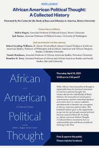 Book Launch: “African American Political Thought: A Collected History”